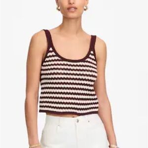 Madewell Open-Stitch Sweater Tank Sand Stripe Sleeveless Top